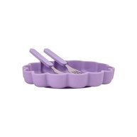 Kit Prato de Silicone com Ventosa e Talheres Cute Lilás - Seguro e Divertido para Crianças - imagem 4