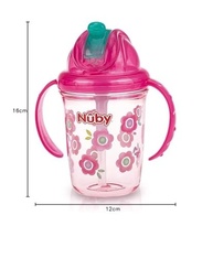 Copo Nuby Tritan com Alça e Canudo Retrátil 240ml - Rosa | Seguro, Leve e Divertido para Crianças - imagem 3