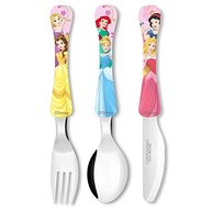 Simonaggio Disney Kids Princesas - Conjunto de Talheres Ergonômicos para Crianças (3 Peças, Rosa/Azul/Amarelo) - imagem 3
