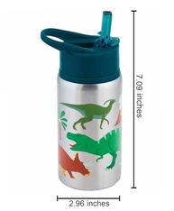 Garrafa de Água DINO em Aço Inoxidável 510g com Tampa de Palha Reutilizável - Ideal para Crianças - imagem 4