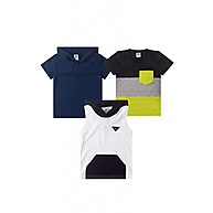 Kit 3 Camisetas Infantil Masculino: Estilo e Conforto para Crianças - imagem 2
