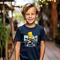 Camiseta Bart Simpsons: Rock e Estilo para Crianças! - imagem 1