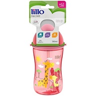 Copo Cantil Lillo Decorado com Canudo em Silicone - Rosa 390ml | Ideal para Crianças a Partir de 1 Ano - imagem 5
