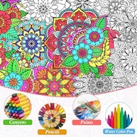 Pôster Gigante para Colorir Mandala - 140x60cm - Atividade Criativa para Crianças e Adultos - imagem 5