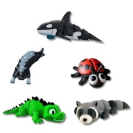 Kit com 5 Criaturas/Animais Articulados - Diversão Educativa e Criativa para Crianças - imagem 2