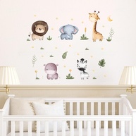 Kit Adesivos Decorativos Cartela Safari Infantil - Decoração Segura e Criativa para Quarto de Bebê - imagem 1