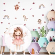 Adesivo de Parede Infantil Fadas Lavável - Decoração Segura e Criativa para Quarto de Bebê e Criança - imagem 5