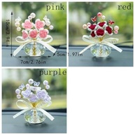 Estatueta de Flor Rosa em Vidro - Decoração Criativa com Strass Brilhante - imagem 3