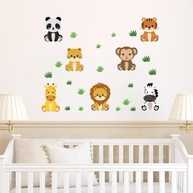 Adesivo de Parede Infantil Cartela Safari - Decoração Segura e Criativa para Quarto de Bebê - imagem 1