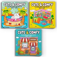 Kit 3 Livros de Colorir Adulto Cute & Comfy - Relaxamento e Criatividade - imagem 1