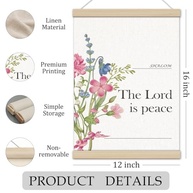 Moldura Cristã Floral Boho 30,5x40,6cm - Versículo 'O Senhor é a Paz' | Decoração Religiosa para Casa e Igreja - imagem 4