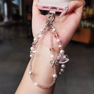 Pulseira de Celular de Luxo: Pérolas, Laço e Cristais 🎀 - imagem 3
