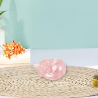 Estátua de Gato Rosa com Cristais de Quartzo Rosa - Decoração de Mesa com Energia Positiva - imagem 2