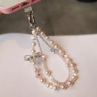 Pulseira de Celular de Luxo: Pérolas, Laço e Cristais 🎀 - imagem 4