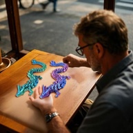 Dragão Impresso em 3D Articulado 12 Pol. - Brinquedo de Cristal para Decoração e Fidget (Roxo) - imagem 3