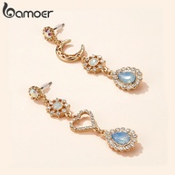 Brincos de Coração Hipoalergênicos Bamoer: Estilo Retrô com Cristal - imagem 2