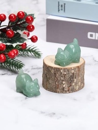 Estátua de Gato de Aventurina Verde - Cristal Escolhido à Mão para Decoração e Presente - imagem 3