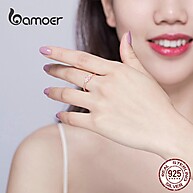 Anel Bamoer SCR534: Ouro Rosa e Cristal - imagem 2