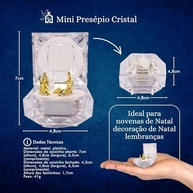 Mini Presépio Natalino Dourado em Metal com Caixa de Cristal - Lembrancinha Encantadora para Decorar e Presentear - imagem 4