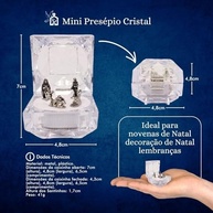 Mini Presépio de Metal com Caixa de Cristal - Lembrancinha e Enfeite Natalino Elegante (Prata) - imagem 2