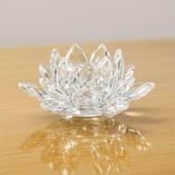 Escultura Flor de Lótus em Cristal - 8cm - Decoração Feng Shui para Mesa - imagem 1