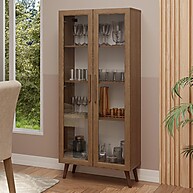 Cristaleira 70 cm 2 Portas de Vidro Madesa Rustic – Design Sofisticado e Sustentável - imagem 1