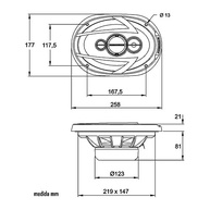Par de Alto-Falantes Hurricane Aurum 6x9" 260W RMS - Som Potente e Cristalino - imagem 3