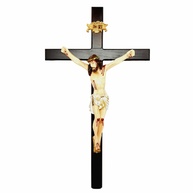 Crucifixo de Parede com Cristo em Resina 33 cm - Decoração Religiosa Elegante - imagem 1