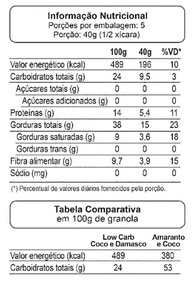 Granola sem glúten low carb Coco e Damasco Leve Croc 200g - imagem 3