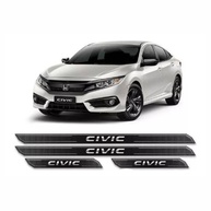 Kit Soleira Diamantada Honda Civic G10 (2016-2018) com Protetor de Porta Cromado - imagem 1