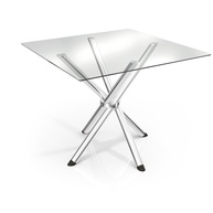 Mesa de Jantar Volga: Elegância em Vidro e Cromado - imagem 2