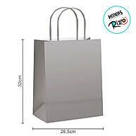 Sacola de Papel Prata Fosco 32x26,5x13 – 10 Unidades Cromus - imagem 2