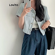 Jaqueta Lovito com Bolsos Falsos e Bainha Crua - imagem 2