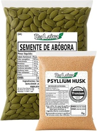 Kit Semente de Abóbora Crua Sem Casca Verde 500g + 100g Psyllium - imagem 1