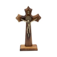 Crucifixo de Madeira com Medalha de São Bento 23 cm - Aramon - imagem 2