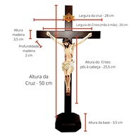 Crucifixo de Mesa 50 cm - Decoração Religiosa Elegante em Madeira Marrom - imagem 3