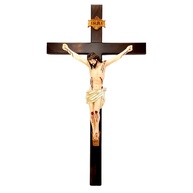 Crucifixo de Parede com Cristo em Resina 50 cm - Decoração Religiosa Clássica para Sala - imagem 1