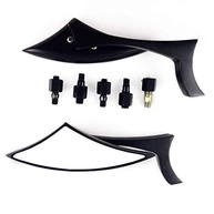 2x Espelhos Retrovisores Lâmina Alumínio Preto para Moto Cruiser, Chopper e Street - Suzuki B-King - imagem 2