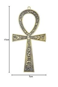 Cruz Egípcia Ankh de Metal 18cm - Símbolo da Vida Eterna com Hieróglifos Antigos - NileCart - imagem 3