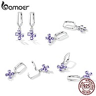 Brincos Bamoer Prata 925: Elegância Floral e Cruz - imagem 2
