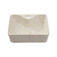 Cuba de Apoio Retangular Slim 40cm Cerâmica Marmorizada Gold - imagem 1