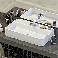 Cuba de Banheiro Paris: Elegância em Mármore Sintético - imagem 1