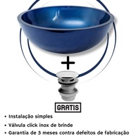 Cuba de Vidro Redonda 35cm com Válvula Click Inox para Banheiro - imagem 1