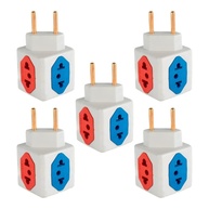 KIT 5 Adaptadores Benjamim Cubo 3D Premium: Mais Tomadas com Segurança e Estilo! - imagem 1