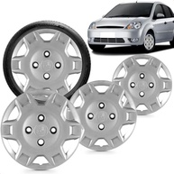 Kit 4 Calotas Fiesta Street Aro 13 Prata Grid - Cubo Baixo (2003-2007) - imagem 2