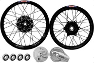 Kit Roda Completa Bros 125/150/160 Alumínio Preto - Raio Inox e Cubo + Rolamentos/Espelhos - imagem 1