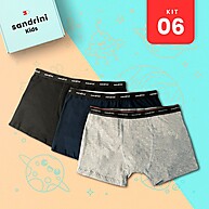 Cuecas Boxer Infantil Sandrini: Kit 6 Conforto! - imagem 1