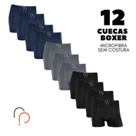 Cuecas Boxer Sem Costura RP: Kit 12 Microfibra! - imagem 1