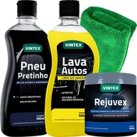 Kit Completo para Cuidado Automotivo: Pretinho Brilhante, Lava Autos, Rejuvex e Pano Microfibra - imagem 1