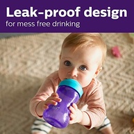 Copo My Grippy Spout Cup Philips AVENT Rosa/Púrpura 283g - Seguro, Ergonômico e Sem Vazamentos - imagem 4